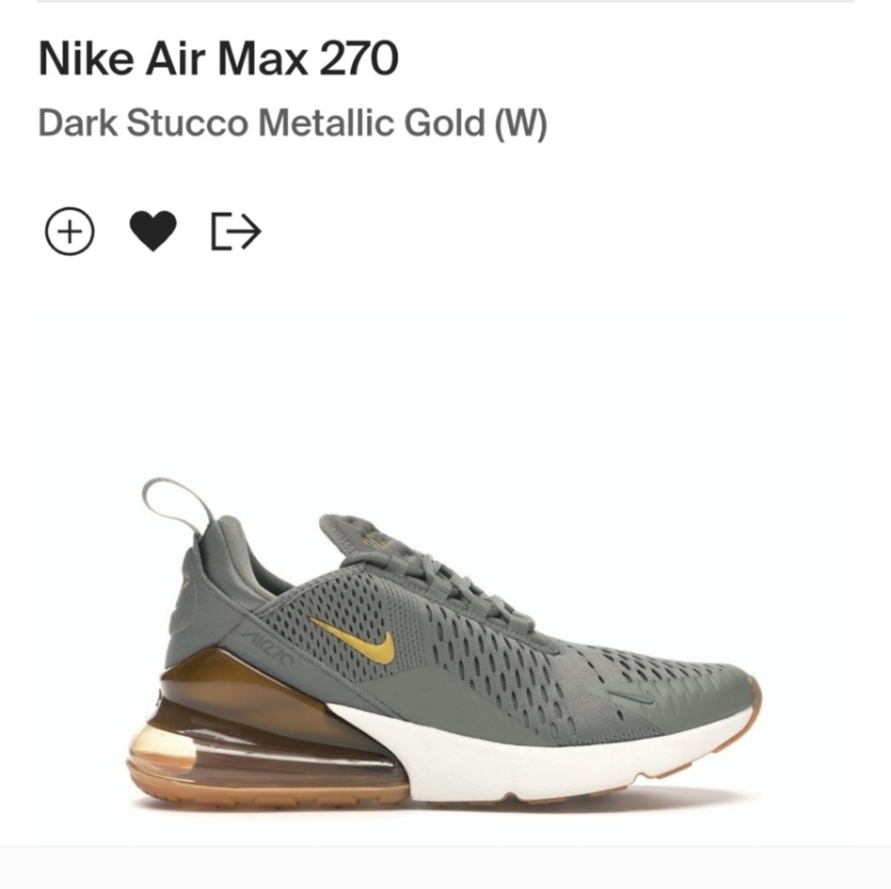 Nike Air Max 270 Dark Stucco Metallic Gold Size 9 - Picture 11 of 11